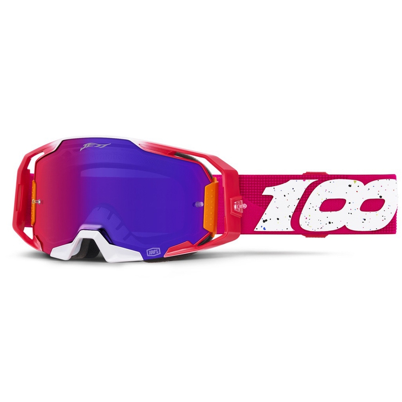 100% Armatic Jett Lawrence LE Goggles Set Różowo-Niebieski