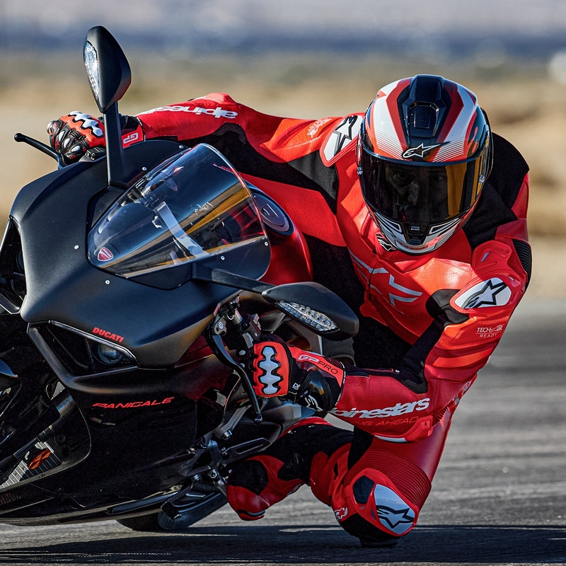 Alpinestars GP Plus V4 Sprint Jednoczęściowy skórzany kombinezon motocyklowy, kompatybilny z Tech-air, fluorescencyjny czerwony-czerwony-biały-czarny