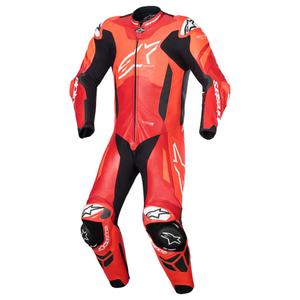 Alpinestars GP Plus V4 Sprint Jednoczęściowy skórzany kombinezon motocyklowy, kompatybilny z Tech-air, fluorescencyjny czerwony-czerwony-biały-czarny