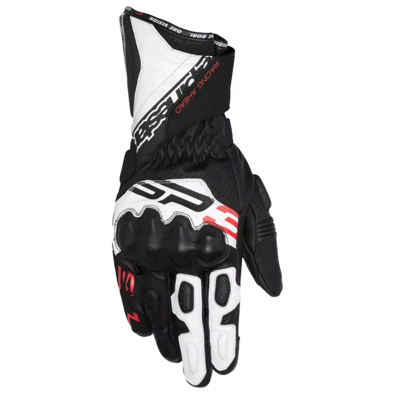 Rękawice motocyklowe Alpinestars SP-3 czarno-biało-fluo czerwone
