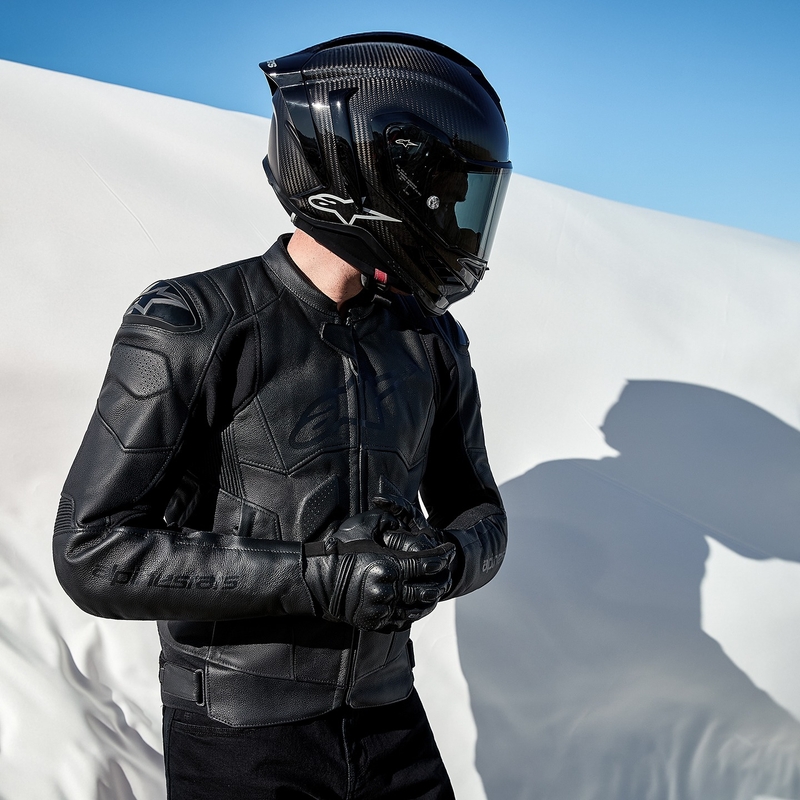 Kurtka motocyklowa skórzana Alpinestars Dusk czarna