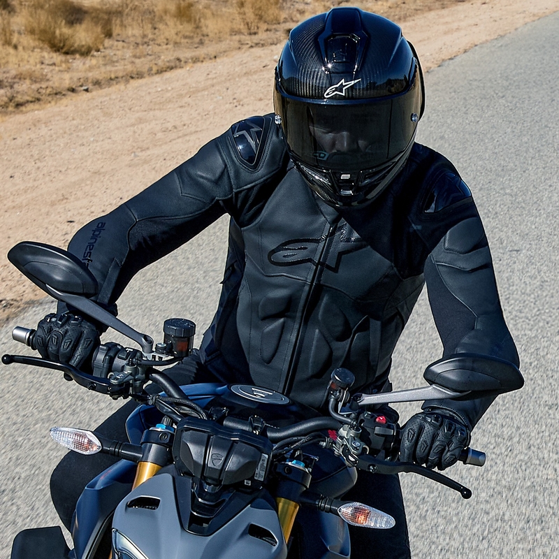 Kurtka motocyklowa skórzana Alpinestars Dusk czarna