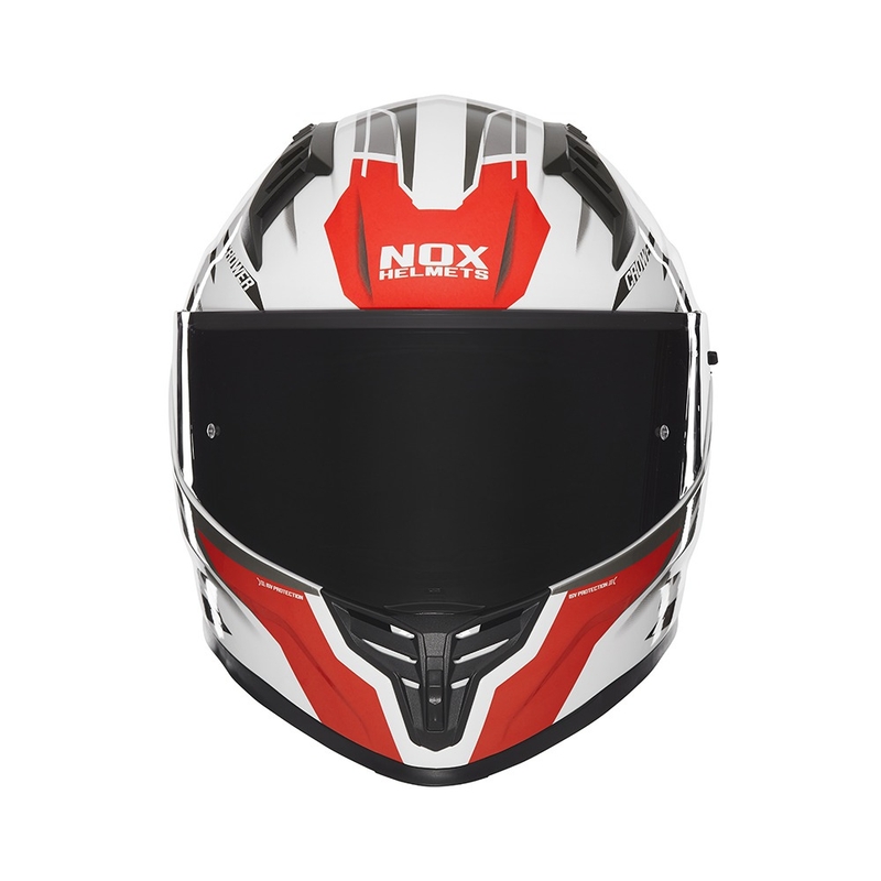 Kask motocyklowy integralny NOX N401 Crower biało-czarno-czerwony