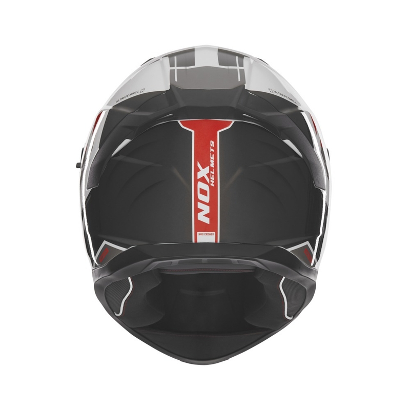 Kask motocyklowy integralny NOX N401 Crower biało-czarno-czerwony