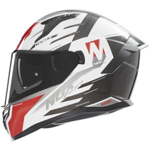 Kask motocyklowy integralny NOX N401 Crower biało-czarno-czerwony