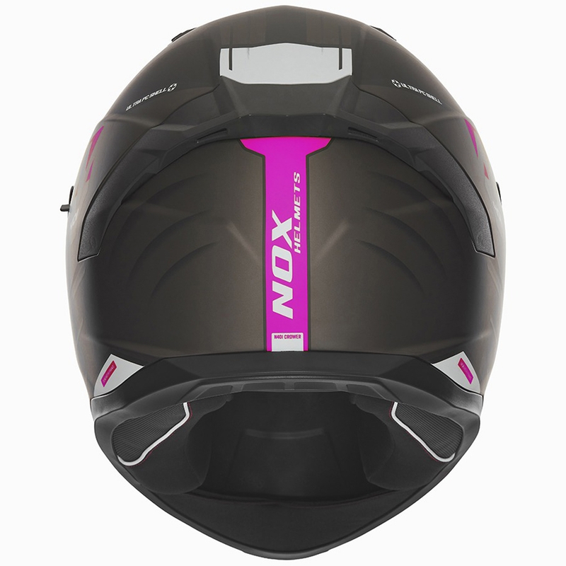 Kask motocyklowy integralny NOX N401 Crower matowy czarno-różowy