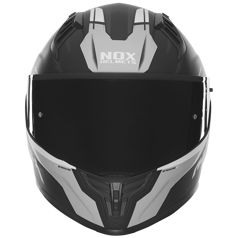 Kask motocyklowy integralny NOX N401 Crower matowy czarno-srebrny