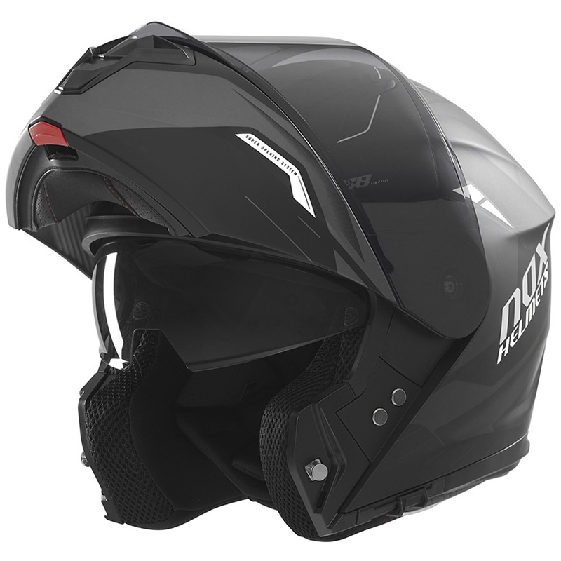 Kask motocyklowy z klapką NOX N968 Ultra matowy czarno-biały