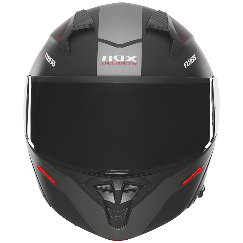 Kask motocyklowy typu flip-up NOX N968 Ultra matowy czarno-czerwony