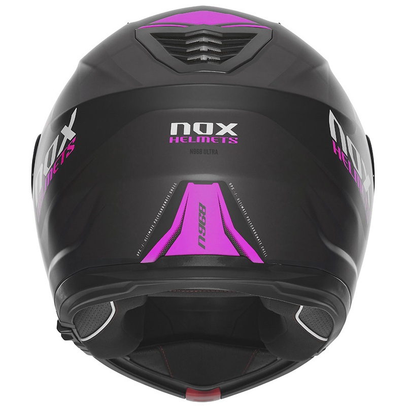 Kask motocyklowy typu flip-up NOX N968 Ultra matowy czarno-różowy