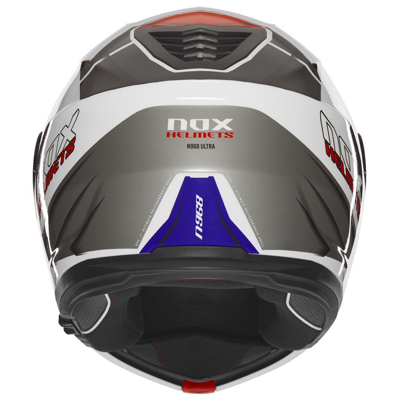 Kask motocyklowy typu flip-up NOX N968 Ultra biało-szary