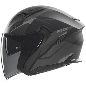 Kask motocyklowy otwarty NOX N130 Myst matowy czarno-srebrny