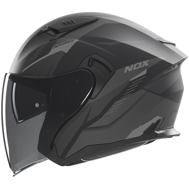 Kask motocyklowy otwarty NOX N130 Myst matowy czarno-srebrny