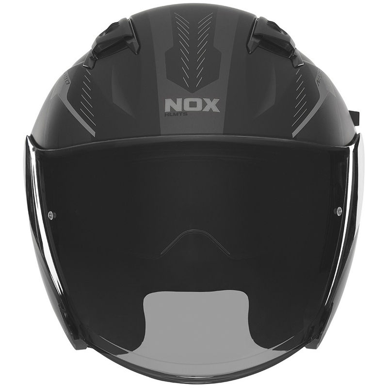 Kask motocyklowy otwarty NOX N130 Myst matowy czarno-srebrny