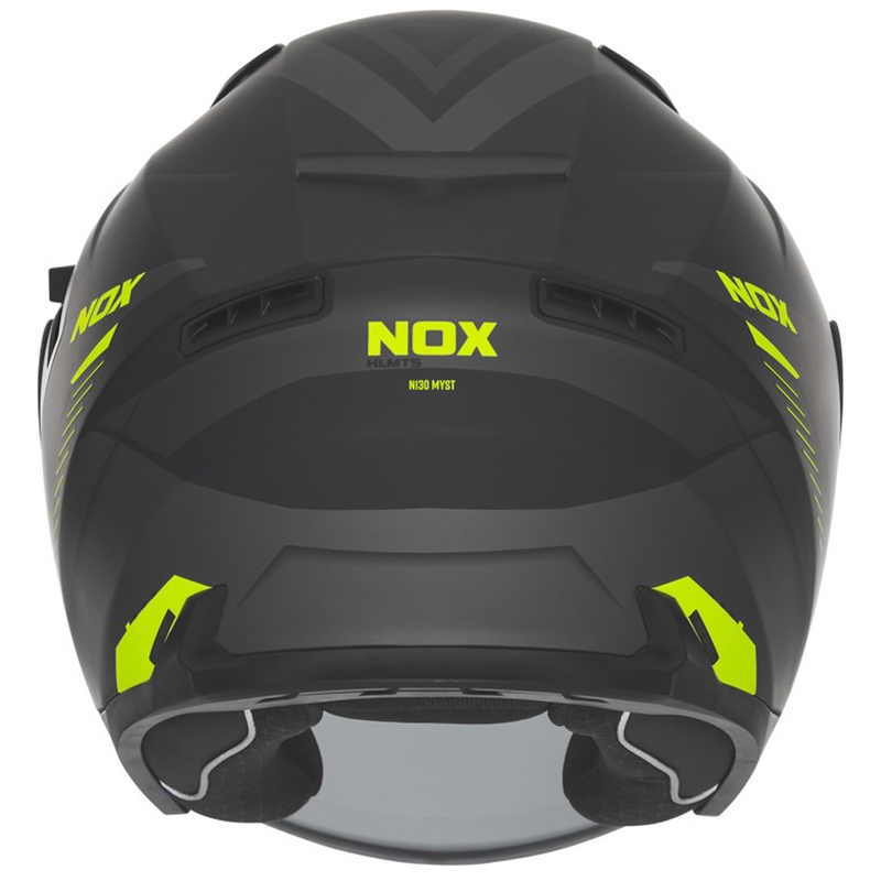 Kask motocyklowy otwarty NOX N130 Myst matowy czarny-fluo żółty