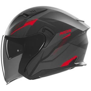 Kask motocyklowy otwarty NOX N130 Myst matowy czarno-czerwony