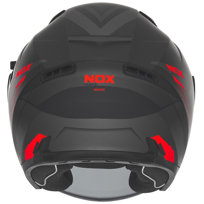 Kask motocyklowy otwarty NOX N130 Myst matowy czarno-czerwony