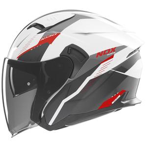 Kask motocyklowy otwarty NOX N130 Myst biało-czarno-czerwony