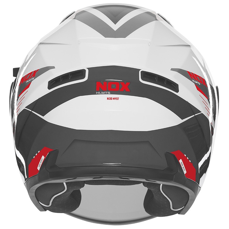 Kask motocyklowy otwarty NOX N130 Myst biało-czarno-czerwony