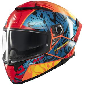 Kask motocyklowy integralny MT Thunder 4 SV Rainforest niebiesko-pomarańczowy