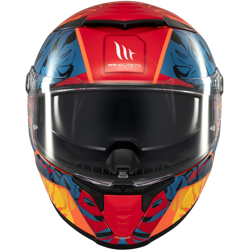Kask motocyklowy integralny MT Thunder 4 SV Rainforest niebiesko-pomarańczowy
