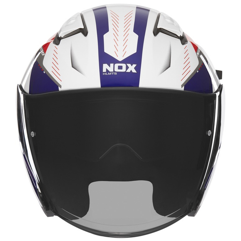 Kask motocyklowy otwarty NOX N130 Myst biało-niebiesko-czerwony