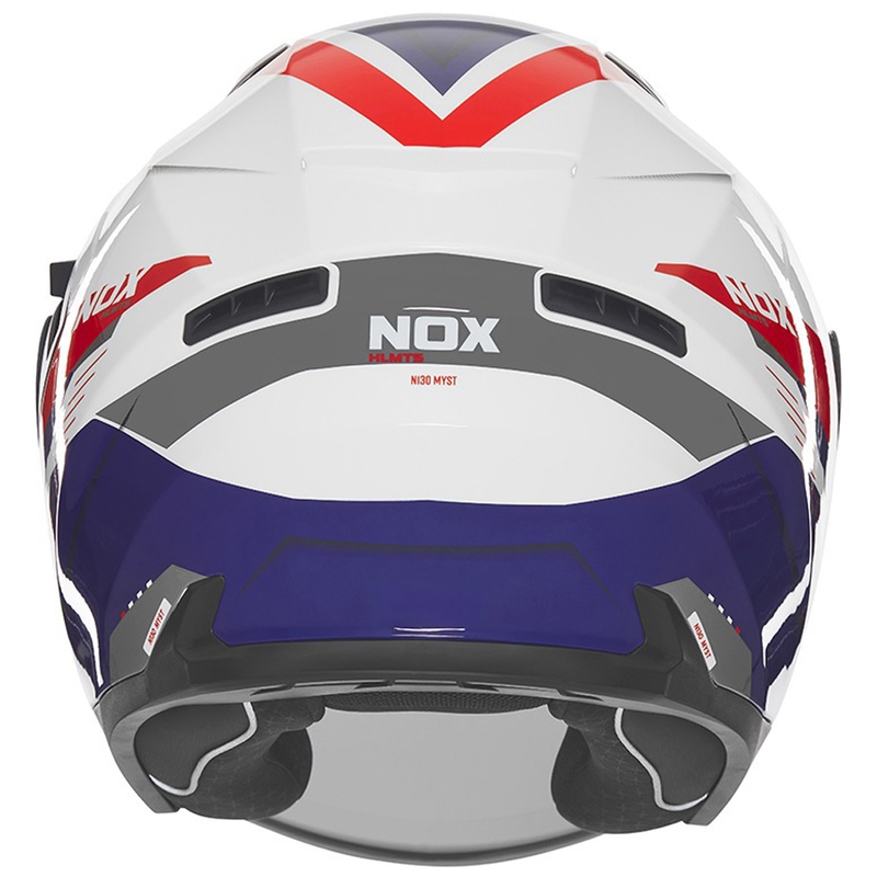 Kask motocyklowy otwarty NOX N130 Myst biało-niebiesko-czerwony