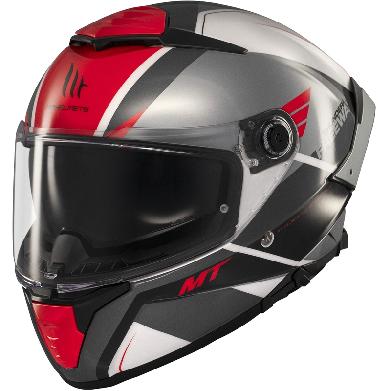Kask motocyklowy integralny MT Thunder 4 SV Freeway czarno-szaro-czerwony