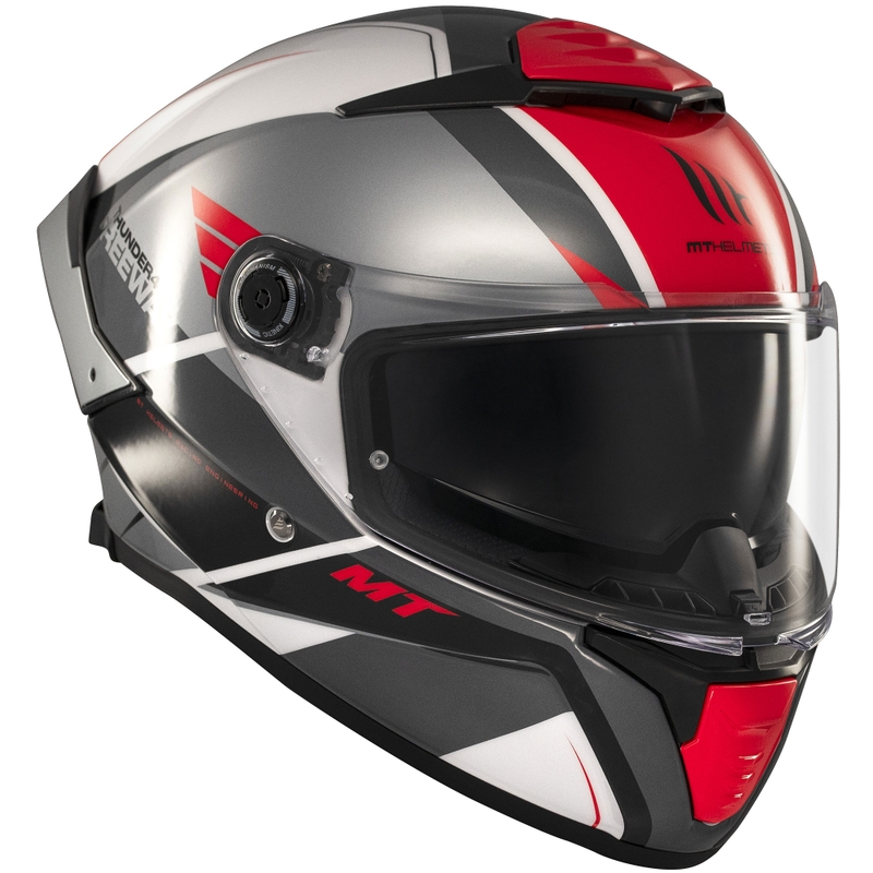 Kask motocyklowy integralny MT Thunder 4 SV Freeway czarno-szaro-czerwony