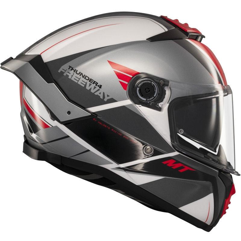 Kask motocyklowy integralny MT Thunder 4 SV Freeway czarno-szaro-czerwony
