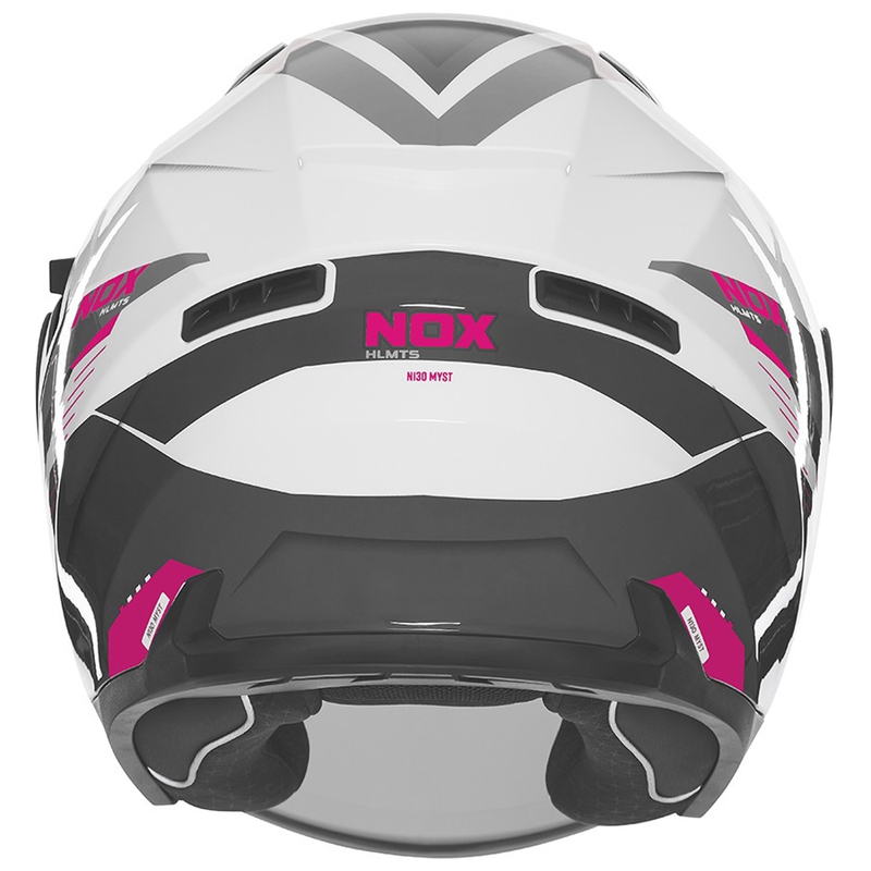 Kask motocyklowy otwarty NOX N130 Myst biało-czarno-różowy