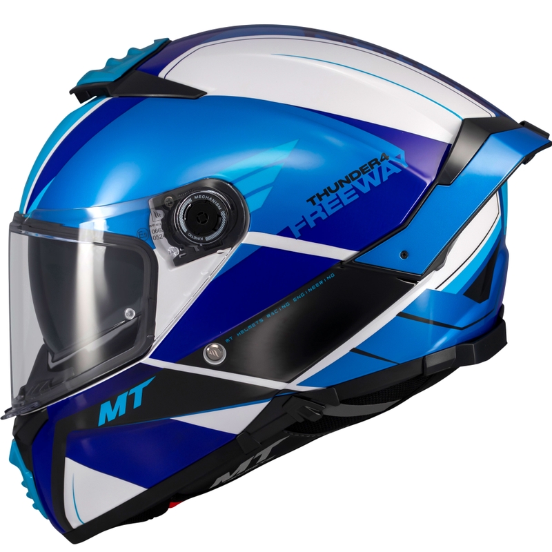 Kask motocyklowy integralny MT Thunder 4 SV Freeway niebiesko-szaro-czarny