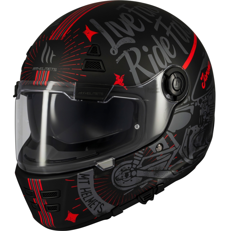 Kask motocyklowy integralny MT Jarama SV Art matowy czarny