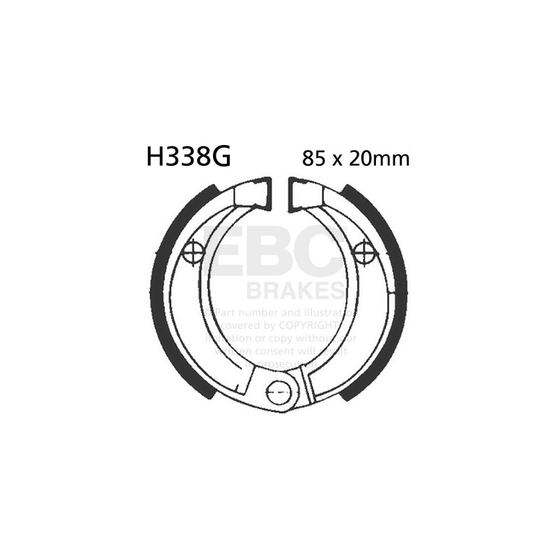 Brake shoe set EBC grooved excluding springs
