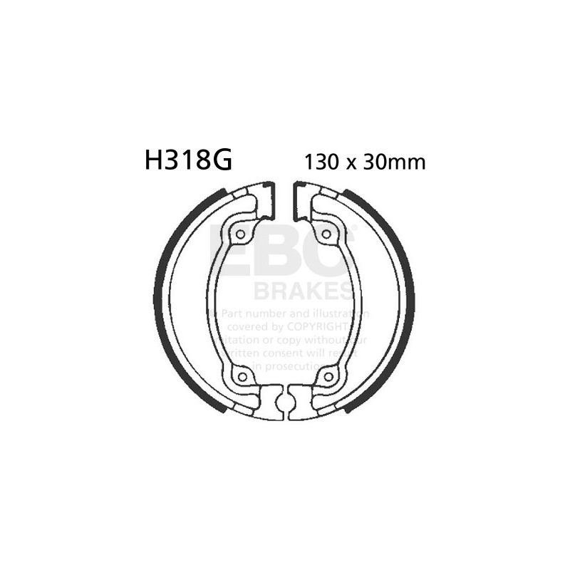 Brake shoe set EBC grooved includings springs