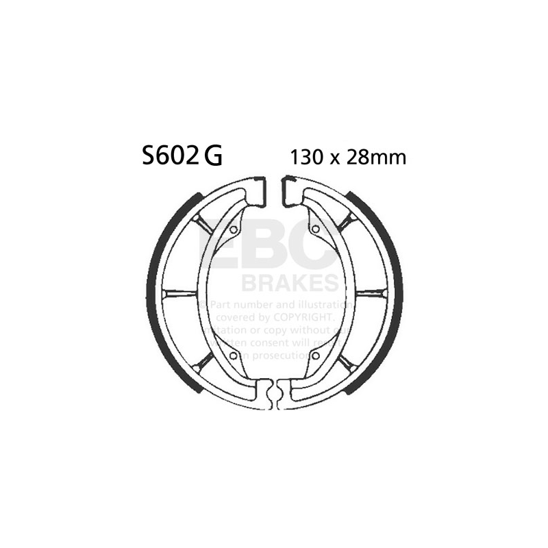 Brake shoe set EBC grooved includings springs