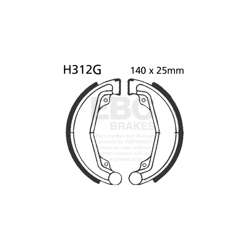 Brake shoe set EBC grooved includings springs