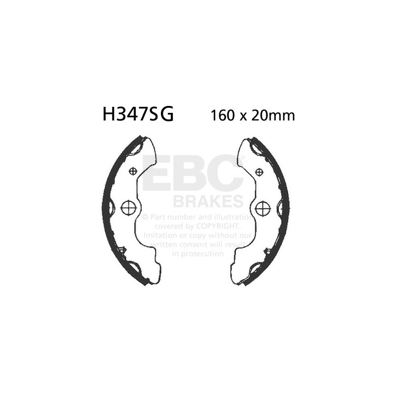 Brake shoe set EBC grooved includings springs