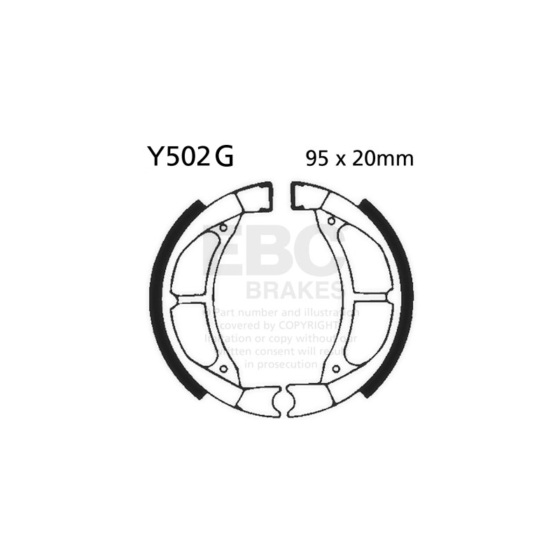 Brake shoe set EBC grooved includings springs