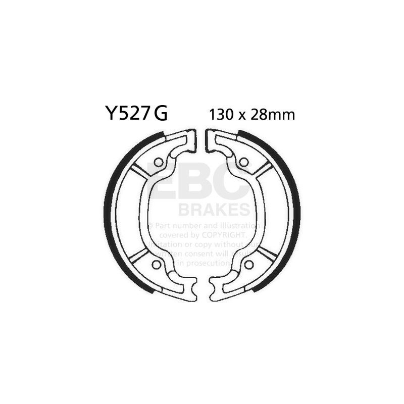 Brake shoe set EBC grooved includings springs