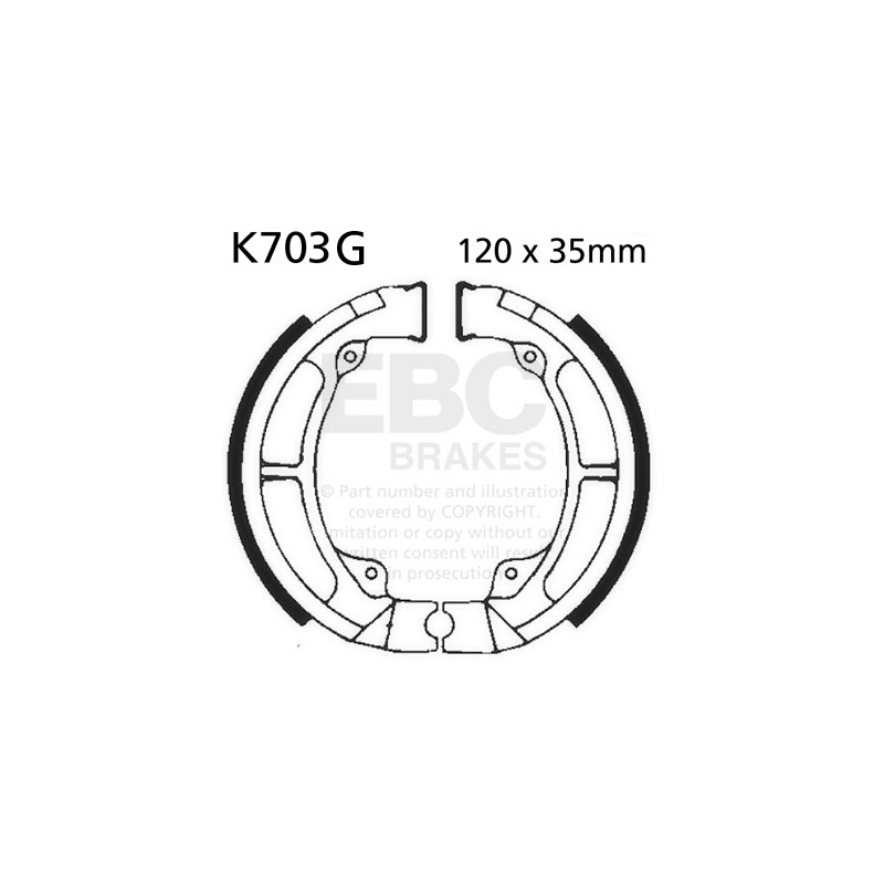 Brake shoe set EBC grooved includings springs