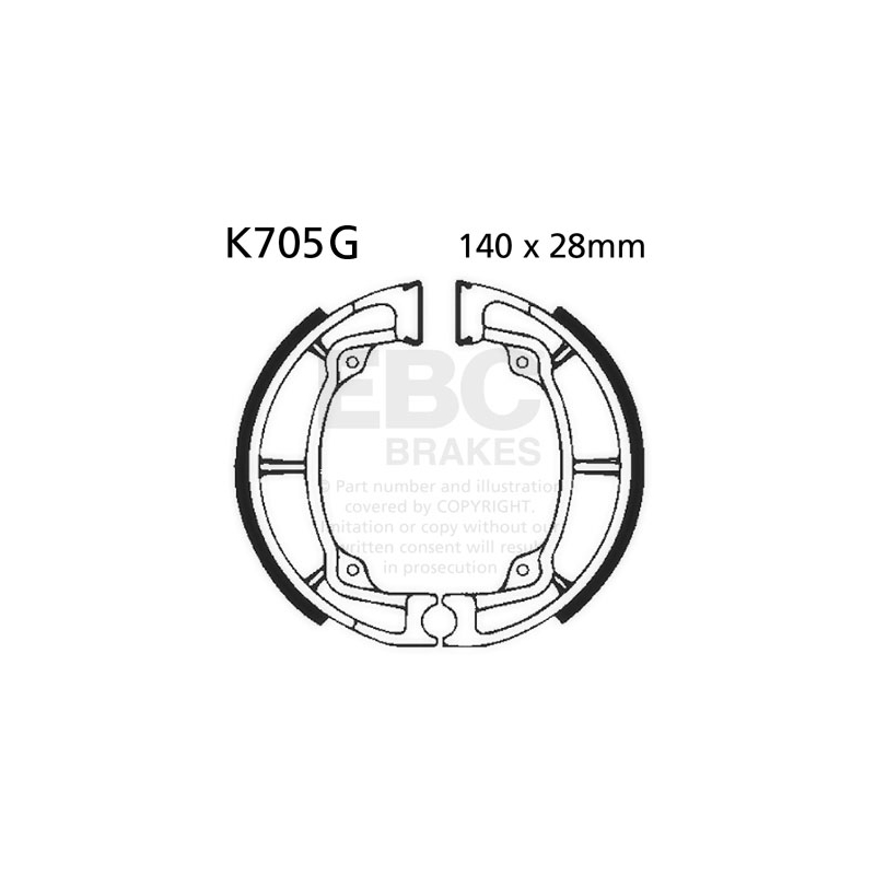 Brake shoe set EBC grooved includings springs