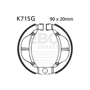 Brake shoe set EBC K715G grooved includings springs