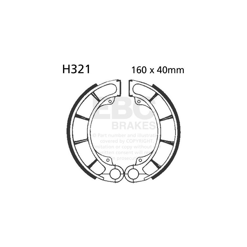 Brake shoe set EBC includings springs