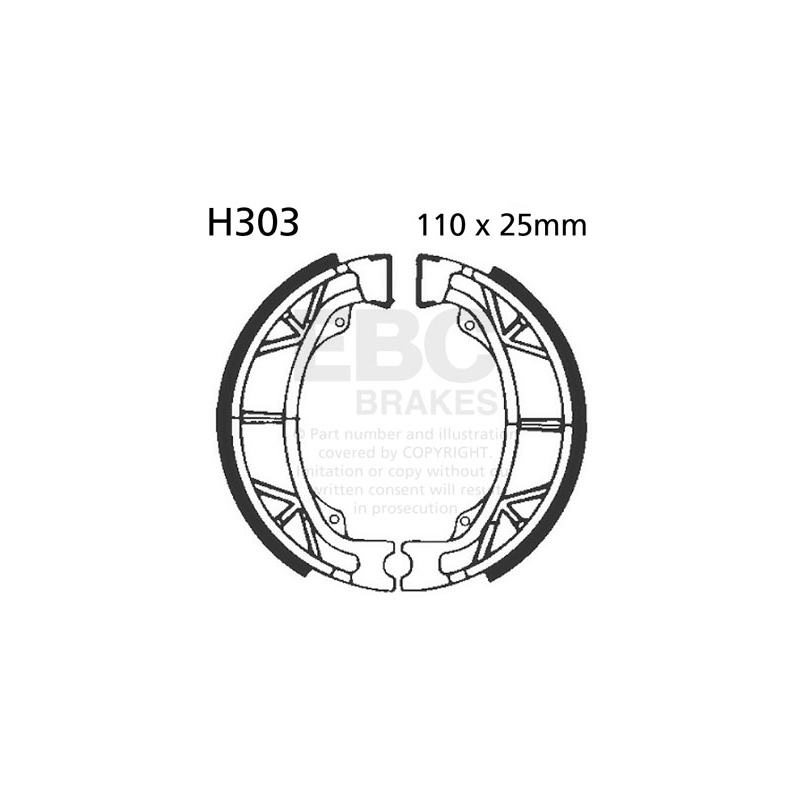 Brake shoe set EBC includings springs