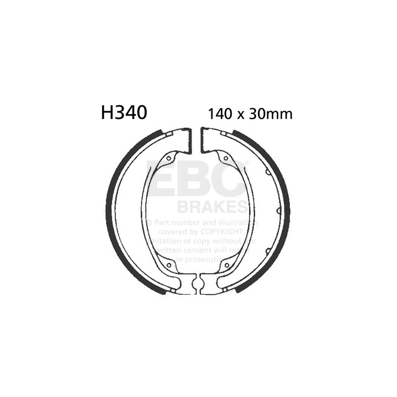 Brake shoe set EBC includings springs