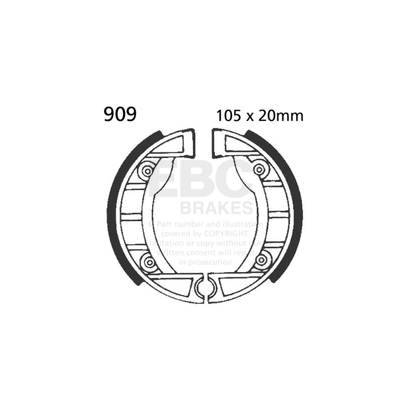 Brake shoe set EBC includings springs