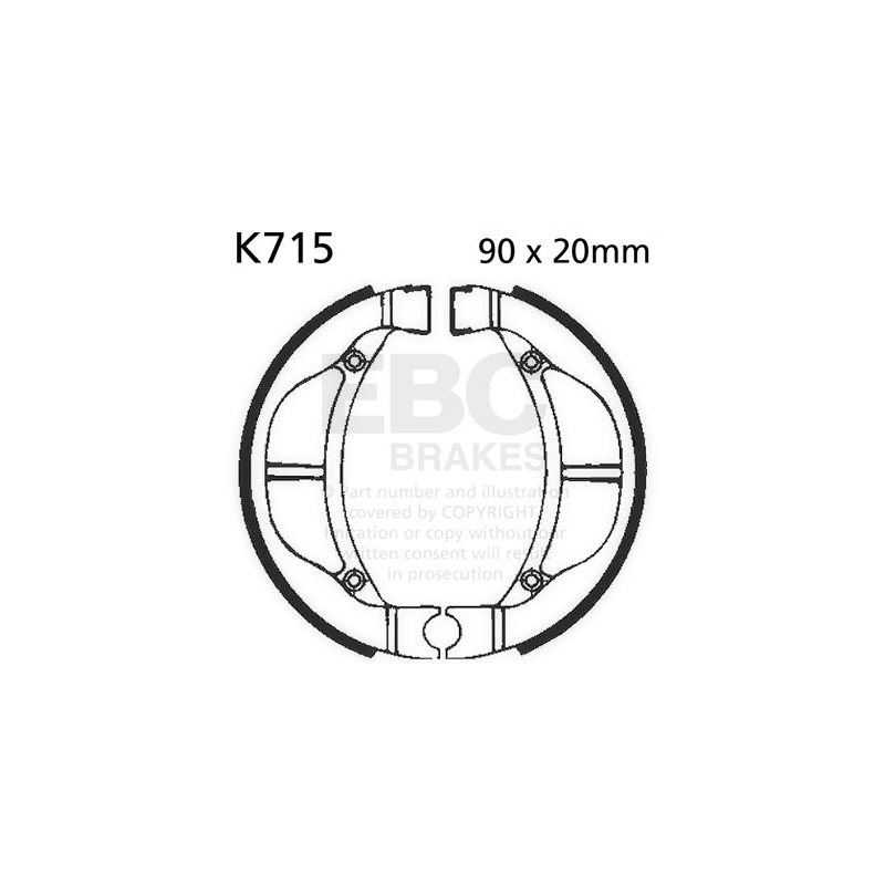 Brake shoe set EBC includings springs