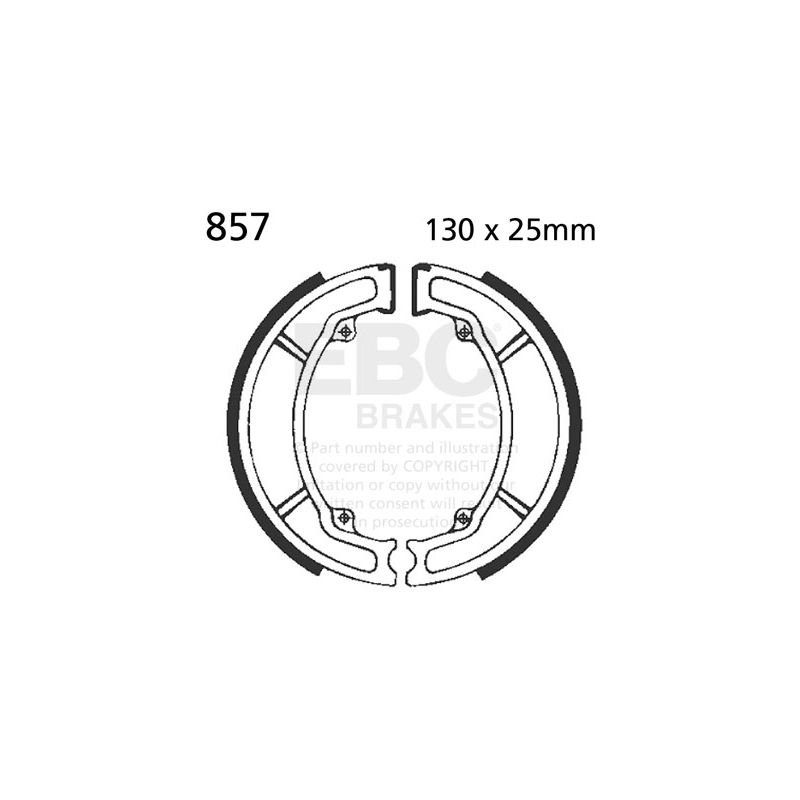 Brake shoe set EBC excluding springs