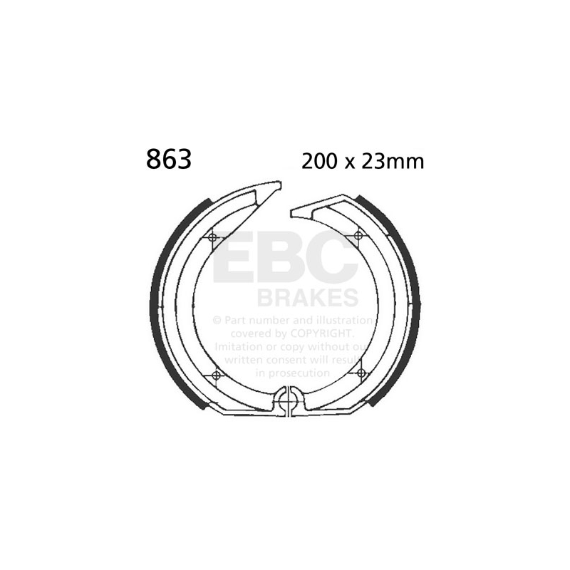 Brake shoe set EBC excluding springs